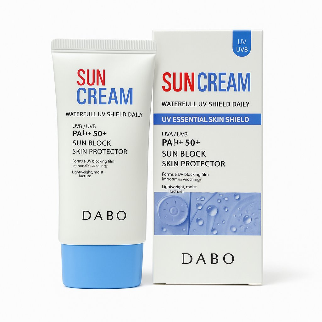 DABO Waterfull UV Shield Daily Sun Cream SPF50+ PA+++ 50ml bottle and packaging on white background